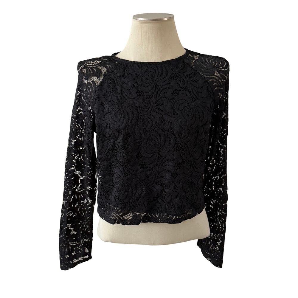 NWT FTF Black Long Sleeve Lace Blouse Top Plus Sz 2X Whimsigoth Fairy Grunge